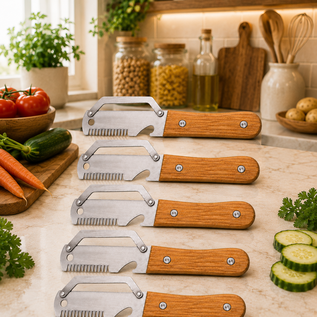 Multifunctional Peeler Knife with Bottle Opener