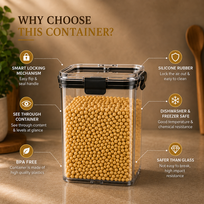 Multipurpose Square Airtight Container Jar