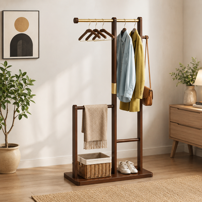 luxury wooden cloth rack Modern Organizer for Clothes, Bags & Accessories