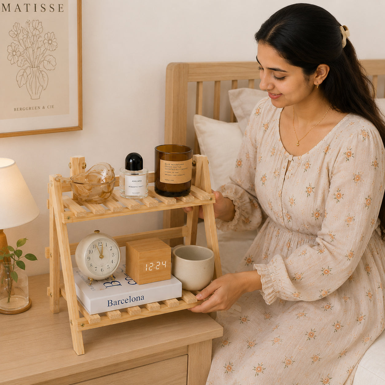 Wooden Two Tier Display Shelf