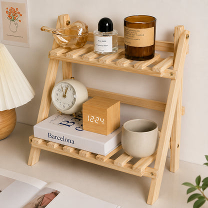 Wooden Two Tier Display Shelf