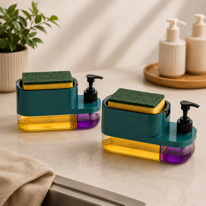 2-in-1 Kitchen Soap Dispenser with Sponge Holder