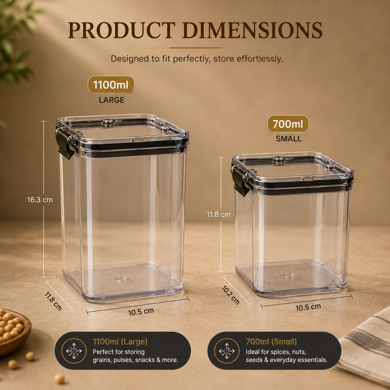Multipurpose Square Airtight Container Jar