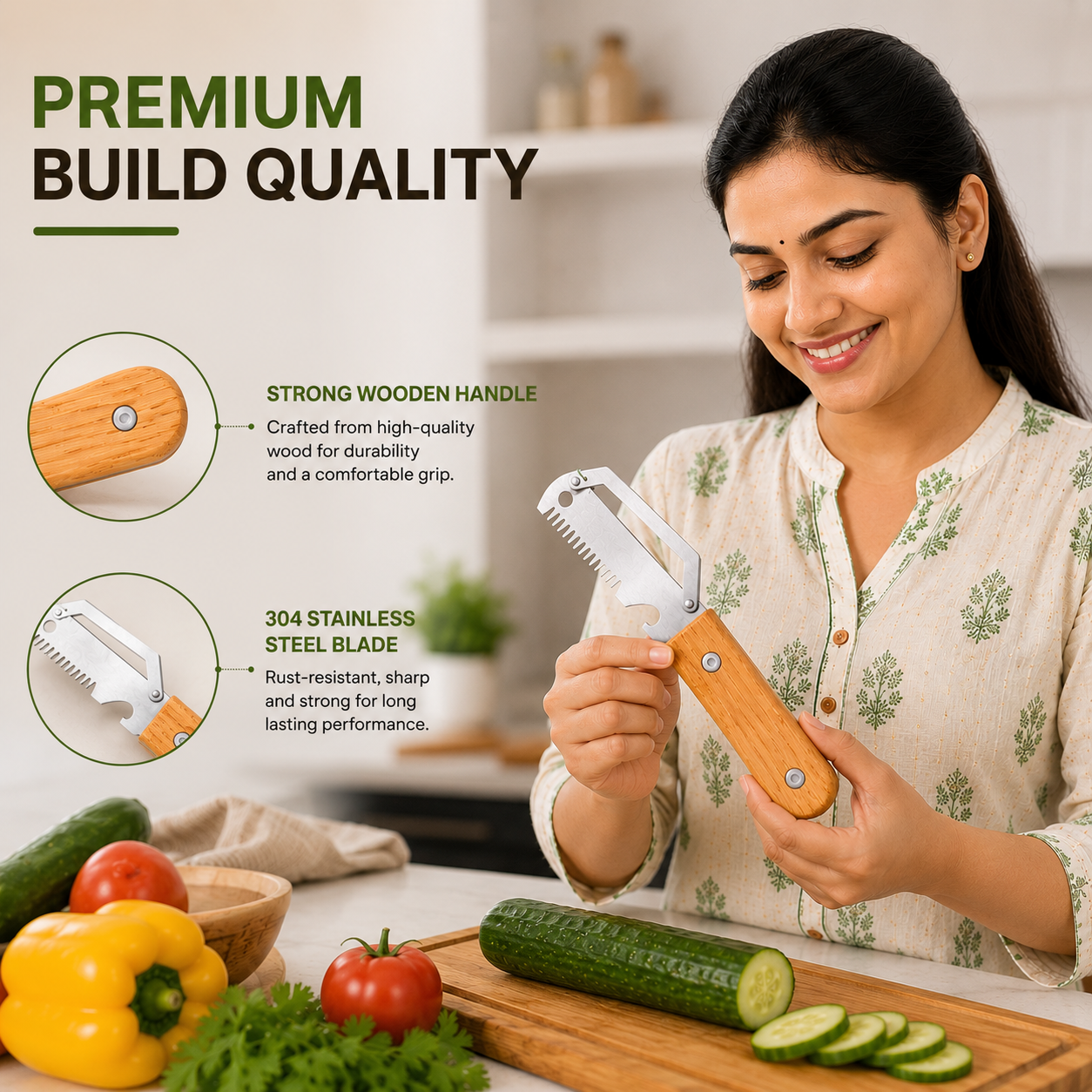 Multifunctional Peeler Knife with Bottle Opener