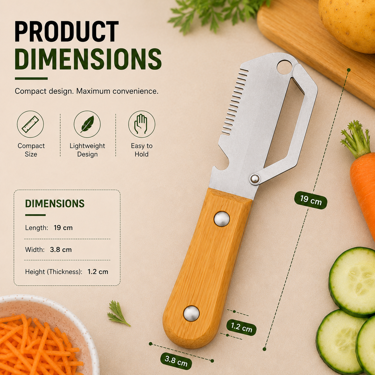 Multifunctional Peeler Knife with Bottle Opener