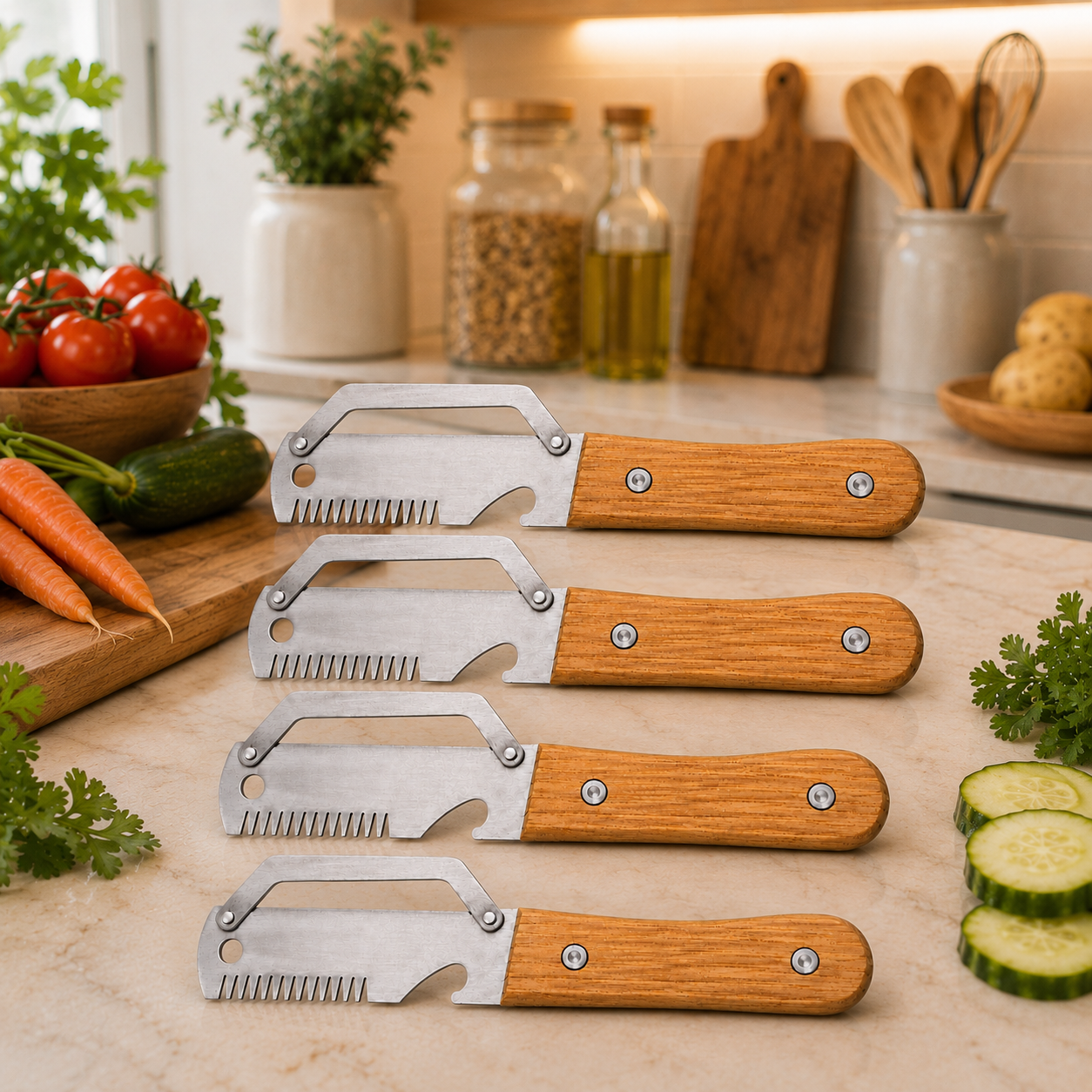 Multifunctional Peeler Knife with Bottle Opener