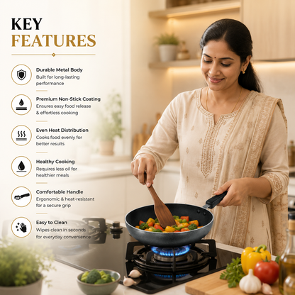20CM Premium Non-Stick Frying Pan with Durable Metal Body