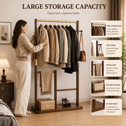 luxury wooden cloth rack Modern Organizer for Clothes, Bags & Accessories
