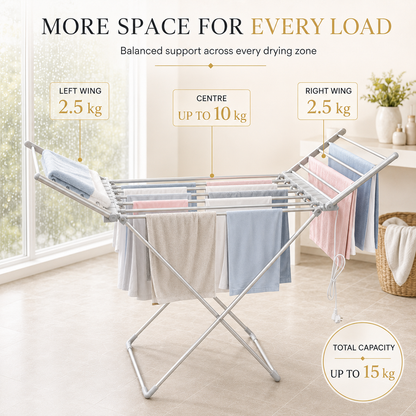 Foldable electric heated clothes drying stand