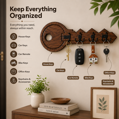Luxury Wooden Key Holder for Wall