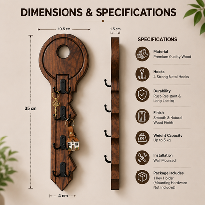 Luxury Wooden Key Holder for Wall