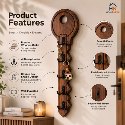 Luxury Wooden Key Holder for Wall