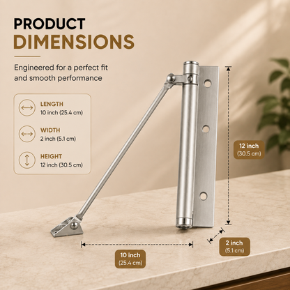 Stainless Steel Automatic Door Closer With Adjustable Speed