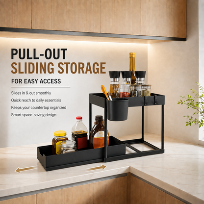 Homeneed 2-Tier Pull-Out Kitchen Organizer