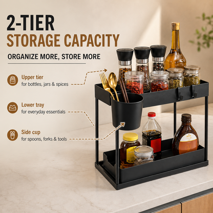 Homeneed 2-Tier Pull-Out Kitchen Organizer