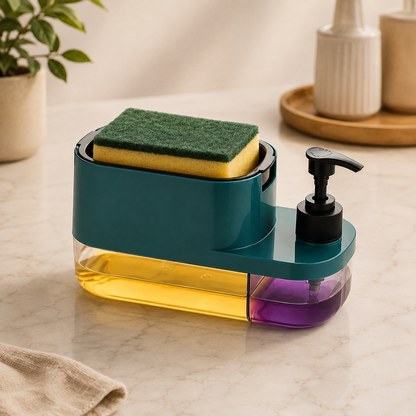 2-in-1 Kitchen Soap Dispenser with Sponge Holder