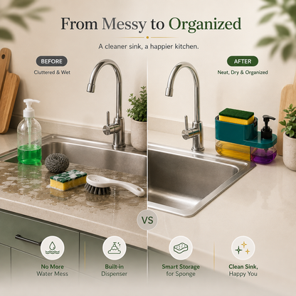 2-in-1 Kitchen Soap Dispenser with Sponge Holder