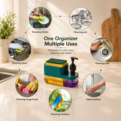 2-in-1 Kitchen Soap Dispenser with Sponge Holder