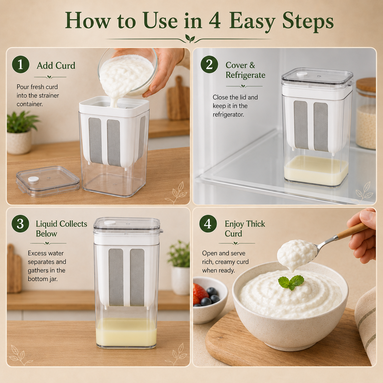Multipurpose Dahi & Paneer Maker with Stainless Steel Mesh (1000ml)