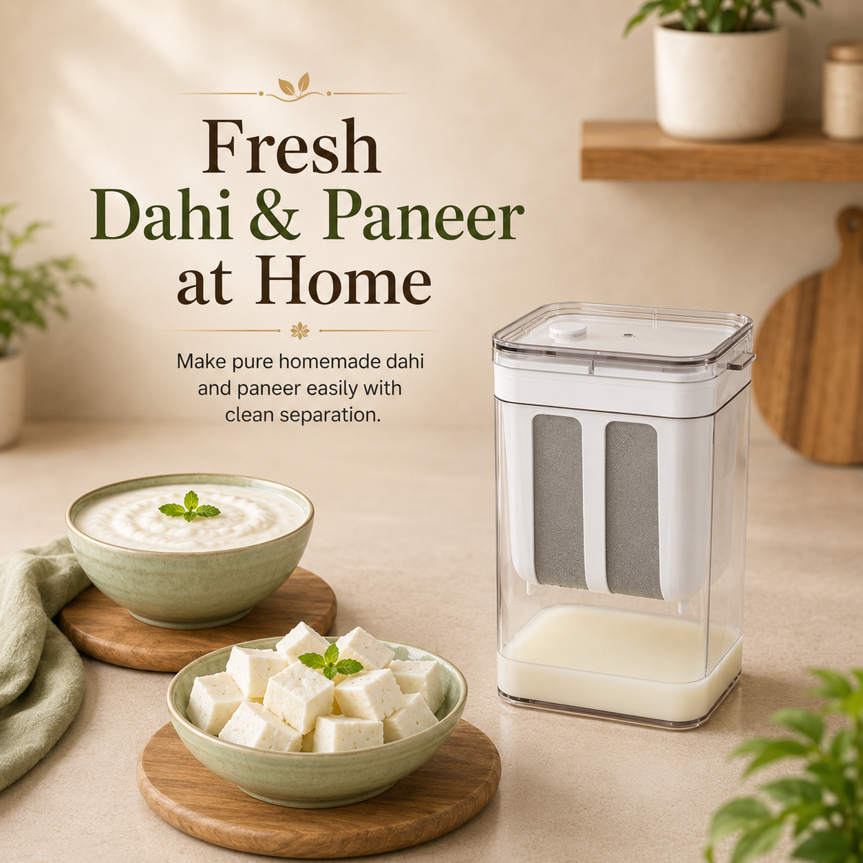 Multipurpose Dahi & Paneer Maker with Stainless Steel Mesh (1000ml)