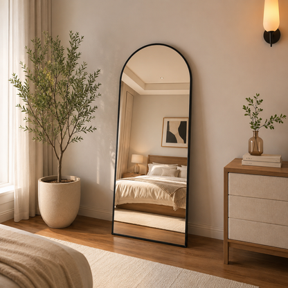 Premium Arched Full Length Floor Mirror HD Dressing Mirror for Bedroom, Living Room & Dressing Area