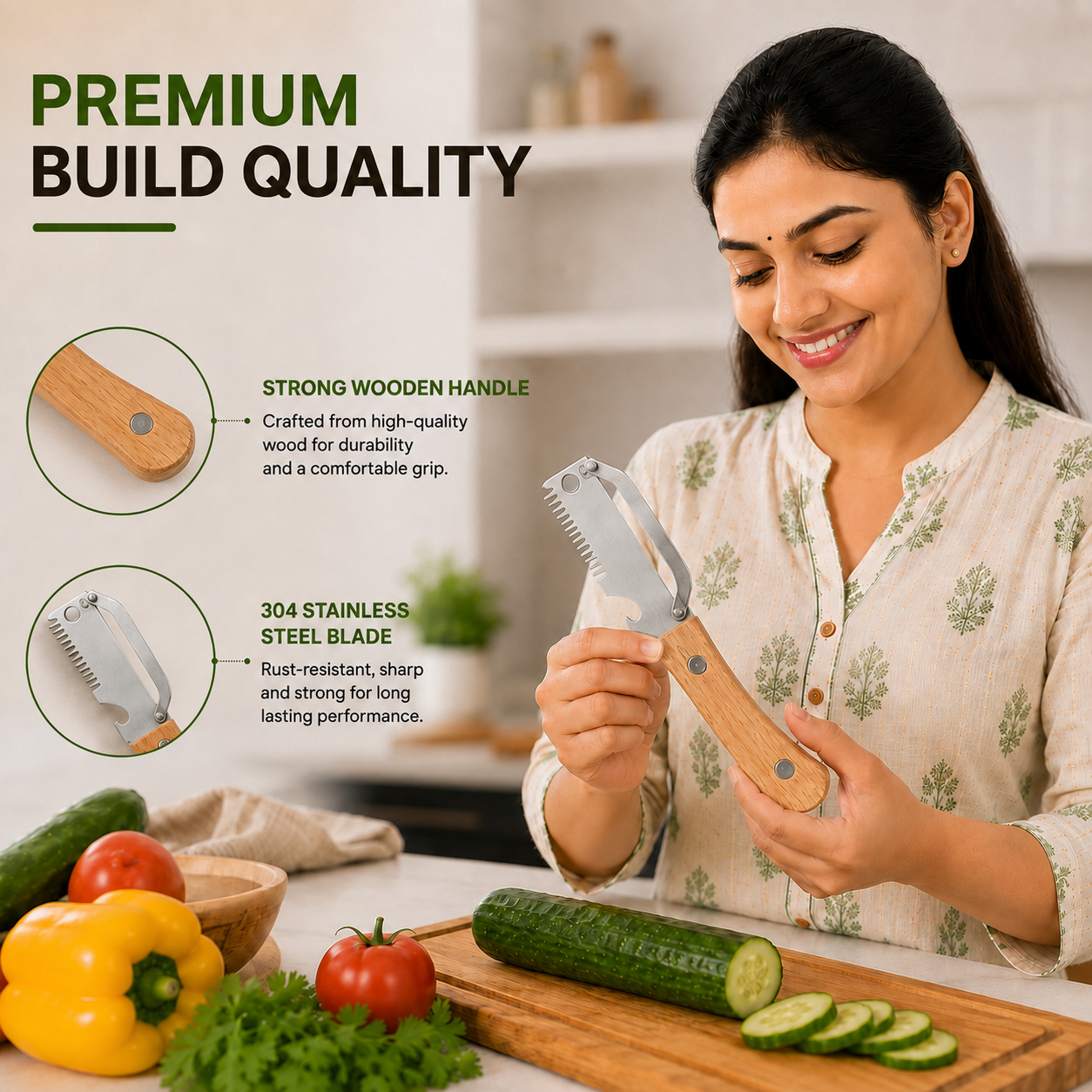 Multifunctional Peeler Knife with Bottle Opener