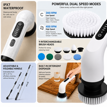 9 in 1 Electric Spin Scrubber