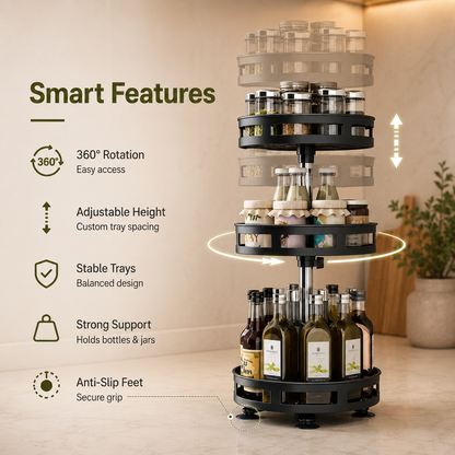 360 Degree Rotating & Adjustable Storage Rack