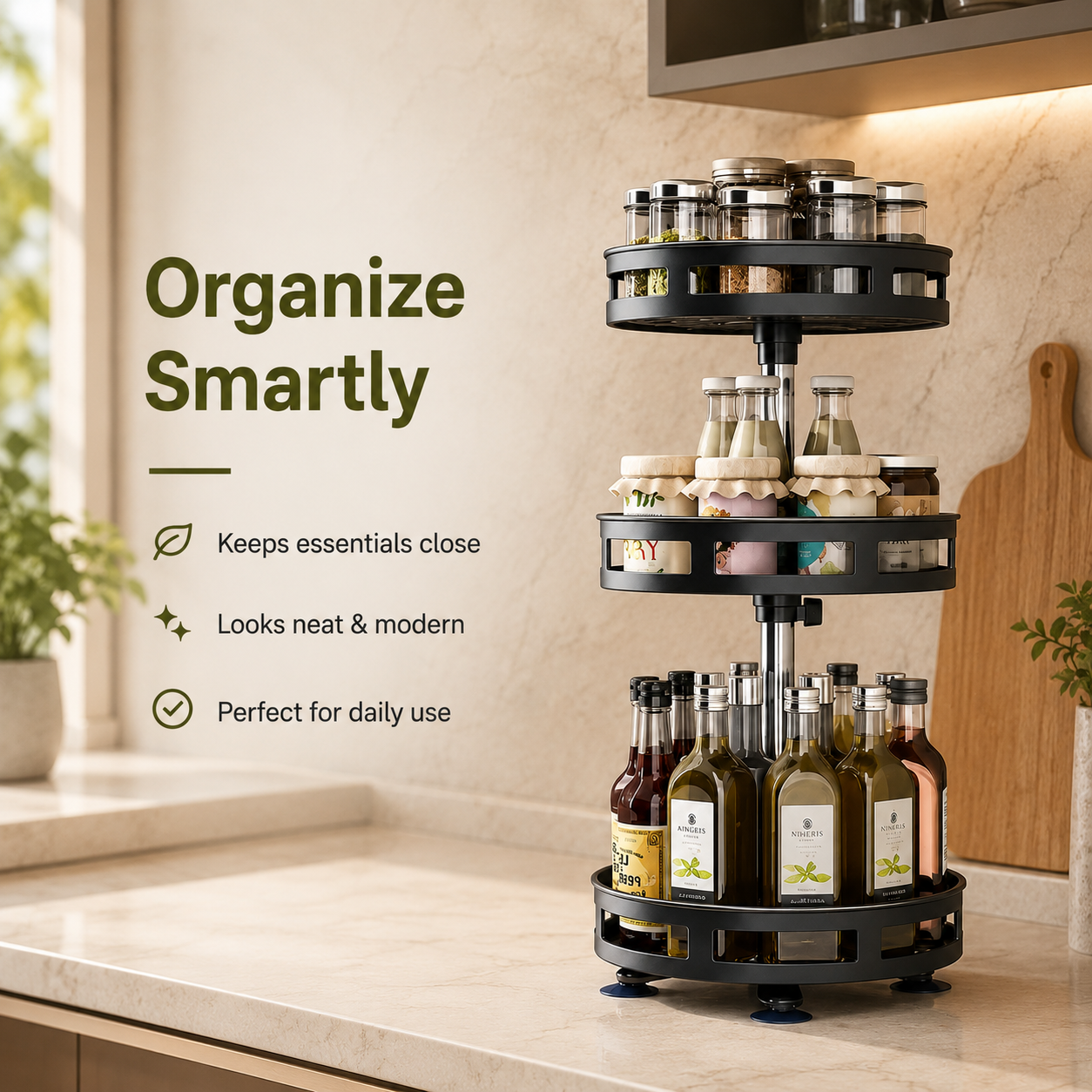 360 Degree Rotating & Adjustable Storage Rack